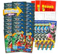 Power Rangers Juego de mini recuerdos de fiesta, paquete de 24 mini paquetes de juego Grab n Go con páginas para colorear, calcomanías y más suministros para fiestas de cumpleaños