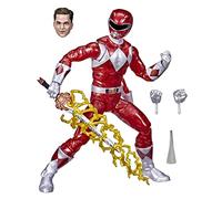 Power Rangers Lightning Collection Mighty Morphin Metallic Red Ranger - Figura de acción coleccionable de 6 pulgadas con accesorios