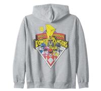 Power Rangers Logo Group Retro Power Squad Vintage Emblema Sudadera con Capucha