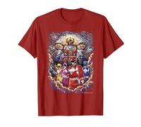 Power Rangers Mighty Morphin' Megazord Starry Night Poster Camiseta, Hombre, Arándano, 3XL