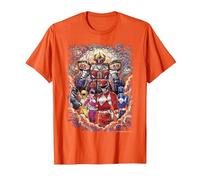 Power Rangers Mighty Morphin' Megazord Starry Night Poster Camiseta, Hombre, Naranja, 3XL