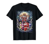 Power Rangers Mighty Morphin' Megazord Starry Night Poster Camiseta, Hombre, Negro, 4XL
