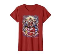 Power Rangers Mighty Morphin' Megazord Starry Night Poster Camiseta, Mujer, Arándano, 3XL
