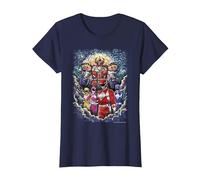 Power Rangers Mighty Morphin' Megazord Starry Night Poster Camiseta, Mujer, Azul Marino, XL