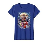 Power Rangers Mighty Morphin' Megazord Starry Night Poster Camiseta, Mujer, Azul Real, 3XL