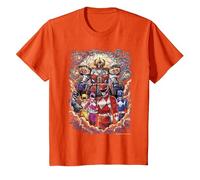 Power Rangers Mighty Morphin' Megazord Starry Night Poster Camiseta, Niños, Naranja, 2 años