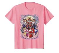 Power Rangers Mighty Morphin' Megazord Starry Night Poster Camiseta, Niños, Rosado, 4 años