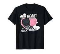 Power Rangers My Heart Belongs To The Black Ranger Vintage Camiseta