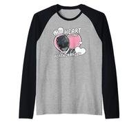 Power Rangers My Heart Belongs To The Black Ranger Vintage Camiseta Manga Raglan