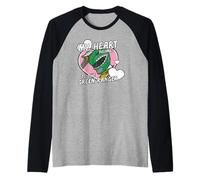 Power Rangers My Heart Belongs To The Green Ranger Vintage Camiseta Manga Raglan