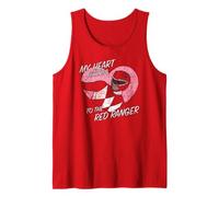 Power Rangers My Heart Belongs To The Red Ranger Vintage Camiseta sin Mangas