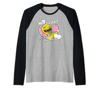 Power Rangers My Heart Belongs To The Yellow Ranger Vintage Camiseta Manga Raglan