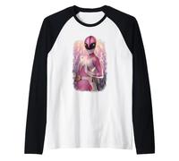 Power Rangers Pink Ranger Shattered Camiseta Manga Raglan