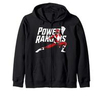 Power Rangers Red Ranger Karate Action Pose Logo Sudadera con Capucha