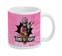 Power Rangers - Taza de café de cerámica Dino Fury Pink Ranger, tazas de regalo novedosas para café, té y bebidas calientes, 11 onzas, color blanco