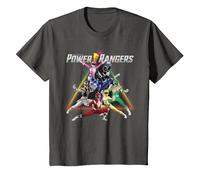 Power Rangers Triangle Group Shot Camiseta, Niños, Asfalto, 12 años