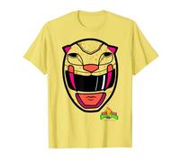 Power Rangers Yellow Ranger Retro Print Big Face Camiseta