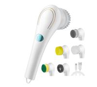 Power Scrubber, Handheld Brush, Ergonomic Handle Soft Bristles Multi Replaceable Heads Splash Proof Water Resistant, Brush Heads for Bathroom, Kitchen, Cleaning Accessories