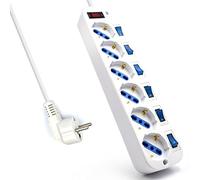 Power Socket - 6 Sockets With Switch Ewent Ew3932 1,5 M 2500W White... NUEVO