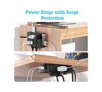 Power Strip Surge Protector with 12 AC Outlets 6 USB Outlet Extender Wall Desk Charging Station US Plug