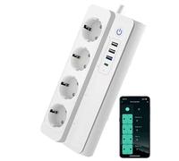Power Strip WiFi (UseeLink PD 20W 3 USB-A Port 1 Type-C Port 20W 4 AC outlets Individual switches for up to 8 Devices from a Single Wall Charging Unit 5 Foot Extension Cord) Works with Echo
