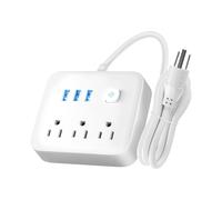 Power Strip with USB ,Travel Power Strip,1.2M Surge Protector Desktop Charging Station Small Portable Extension US
