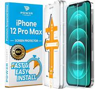 Power Theory Protector Pantalla para iPhone 12 Pro Max [2 piezas] Cristal Templado Ultrafino (0.33mm), Vidrio Ultraresistente (Dureza 9H) con Kit de Instalación anti Burbujas