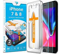Power Theory Protector Pantalla para iPhone 8 [2 piezas] Cristal Templado Ultrafino (0.33mm), Vidrio Ultraresistente (Dureza 9H) con Kit de Instalación anti Burbujas