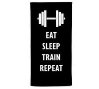 Power Towel Toalla de fitness y deporte con un mensaje, varias citas motivacionales, tamaño 50 cm x 100 cm, toalla de microfibra de algodón de Powertowel, repetición de entrenamiento de sueño