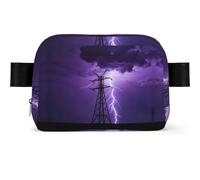 Power Tower Lightning - Riñonera impermeable para hombres y mujeres, riñonera ajustable para viajes, bolsa cruzada ligera para correr, gimnasio