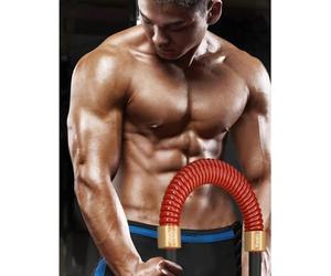 Power Twister Bar, 80 kg 90 kg 100 kg 110 kg 120 kg 130 kg Expansor de Pecho con Resorte Rojo, Constructor de Brazos de Alta Resistencia, fortalecedor de Ejercicio de la Parte Superior del Cuerpo par