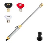 Power Washer Wand Adjustable, Sprayer Power Wash Wand Garden Hose Quick Connector and 3 Nozzles for Lawn Washing Car Patio Outdoor Cleaning, High-Pressure Spray Tool Driveway Deck Vehicle Garden