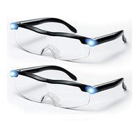 Power Zoom Max Gafas,Lente De Ampliación Para Lectura 160%,Gafas De Aumento Recargables Y Manos Libres Para Artesanías,Joyerías,Lectura,Pintura,Hobby-2 Pièces