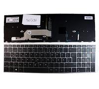 Power4Laptops Alemán con Pointer Marco Gris Retroiluminada Negro Teclado de Repuesto para Ordenador portátil Compatible con HP Zbook 17 G5