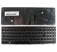 Power4Laptops Alemán Marco Rosa Negro Teclado de Repuesto para Ordenador portátil Compatible con Lenovo Essential B570
