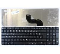 Power4Laptops Alemán Negro con la impresión de Color Rosa Teclado de Repuesto para Ordenador portátil Compatible con Acer Aspire 5536-744G32Mn