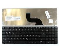Power4Laptops Alemán Negro Teclado para Ordenador portátil Compatible con Acer PK130C93A08