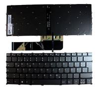 Power4Laptops Alemán Retroiluminada Gris Teclado de Repuesto para Ordenador portátil Compatible con Lenovo IdeaPad Yoga Slim 7-14ARE05