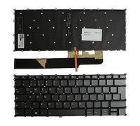 Power4Laptops Alemán Retroiluminada Gris Teclado para Ordenador portátil Compatible con Lenovo SN20T09293