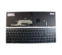 Power4Laptops Francés con Pointer Marco Gris Retroiluminada Negro Teclado de Repuesto para Ordenador portátil Compatible con HP Zbook 15 G6