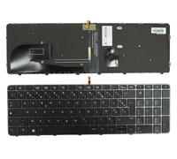 Power4Laptops Francés con Pointer Marco Gris Retroiluminada Negro Teclado de Repuesto para Ordenador portátil Compatible con HP EliteBook 755 G3
