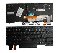 Power4Laptops Francés con Pointer Marco Negro Retroiluminada Negro Teclado de Repuesto para Ordenador portátil Compatible con Lenovo ThinkPad X395