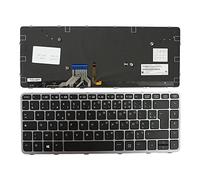 Power4Laptops Francés Marco Plata Retroiluminada Negro Windows 8 Teclado de Repuesto para Ordenador portátil Compatible con HP Elitebook 1040 G1