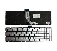 Power4Laptops Francés Retroiluminada Plata Teclado de Repuesto para Ordenador portátil Compatible con HP Home 15-bs150ne