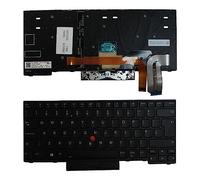Power4Laptops Reino Unido con Pointer Marco Negro Retroiluminada Negro Teclado para Ordenador portátil Compatible con Lenovo 01YP388