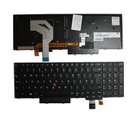 Power4Laptops Reino Unido con Pointer Marco Negro Retroiluminada Negro Teclado para Ordenador portátil Compatible con Lenovo 0C02215