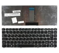 Power4Laptops Reino Unido Marco Plata Negro Teclado para Ordenador portátil Compatible con ASUS 04GNX62KUK00-2