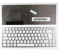 Power4Laptops Reino Unido Marco Rosa Blanco Teclado de Repuesto para Ordenador portátil Compatible con Sony Vaio VPCS13I7E