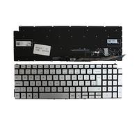 Power4Laptops Reino Unido Retroiluminada Plata Windows 8 Teclado de Repuesto para Ordenador portátil Compatible con DELL Inspiron 15 5598
