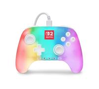 PowerA Advantage Wired Controller for Nintendo Switch 2 with Lumectra - White, Officially Licensed, RGB Lighting, Hall Effects, Mappable Buttons, C Button, Pro Controller